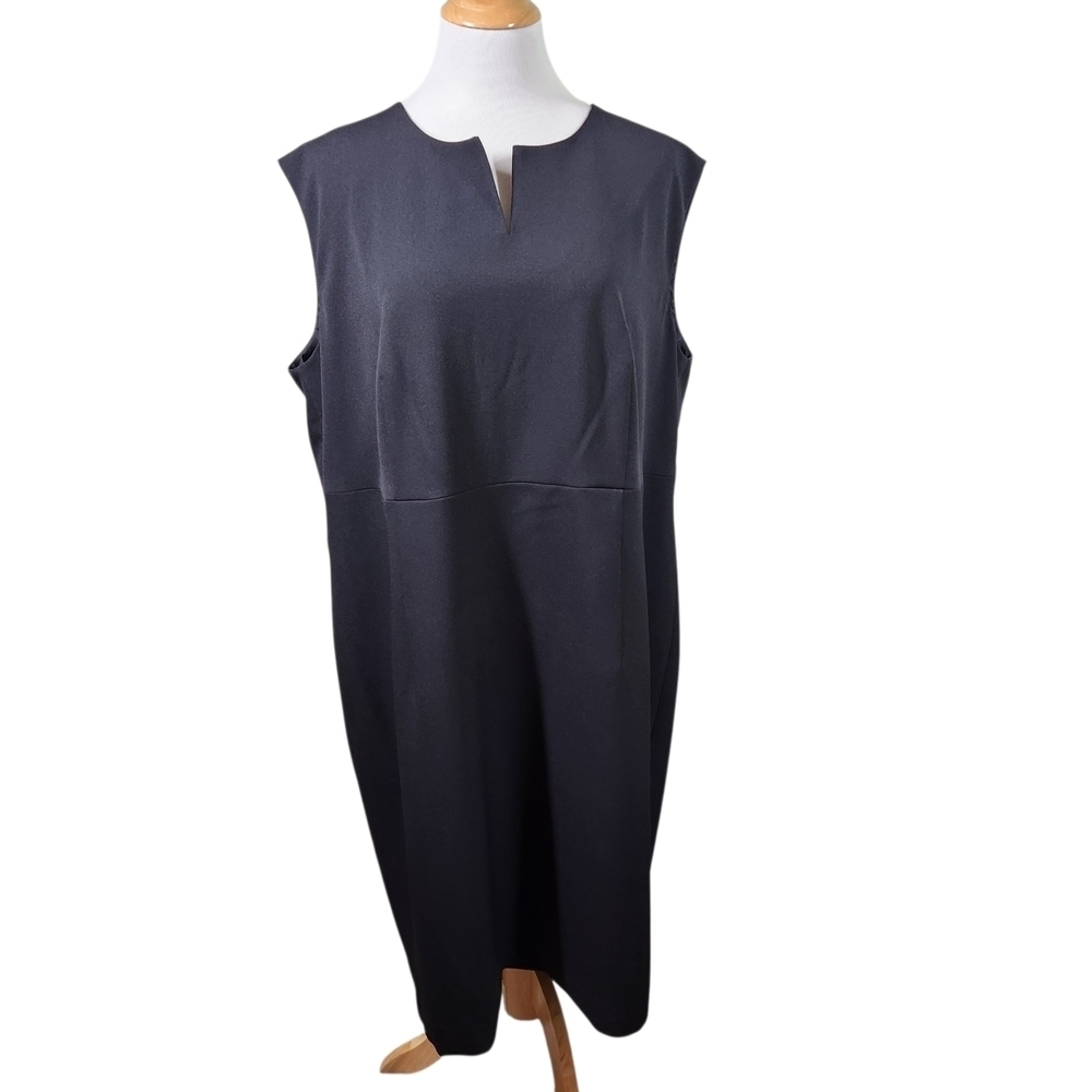 NWT Kasper Plus Size Sleeveless Sheath Dress Black, sz 20w